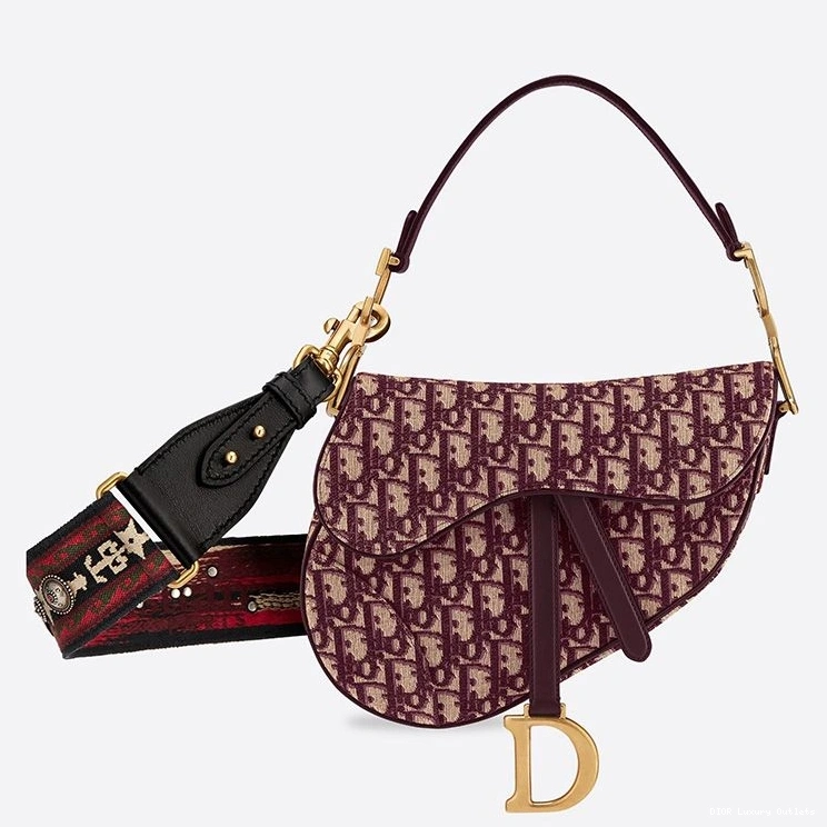 Cheap Oblique Saddle Motif Dior Canvas Bag Burgundy 0715 Luxury